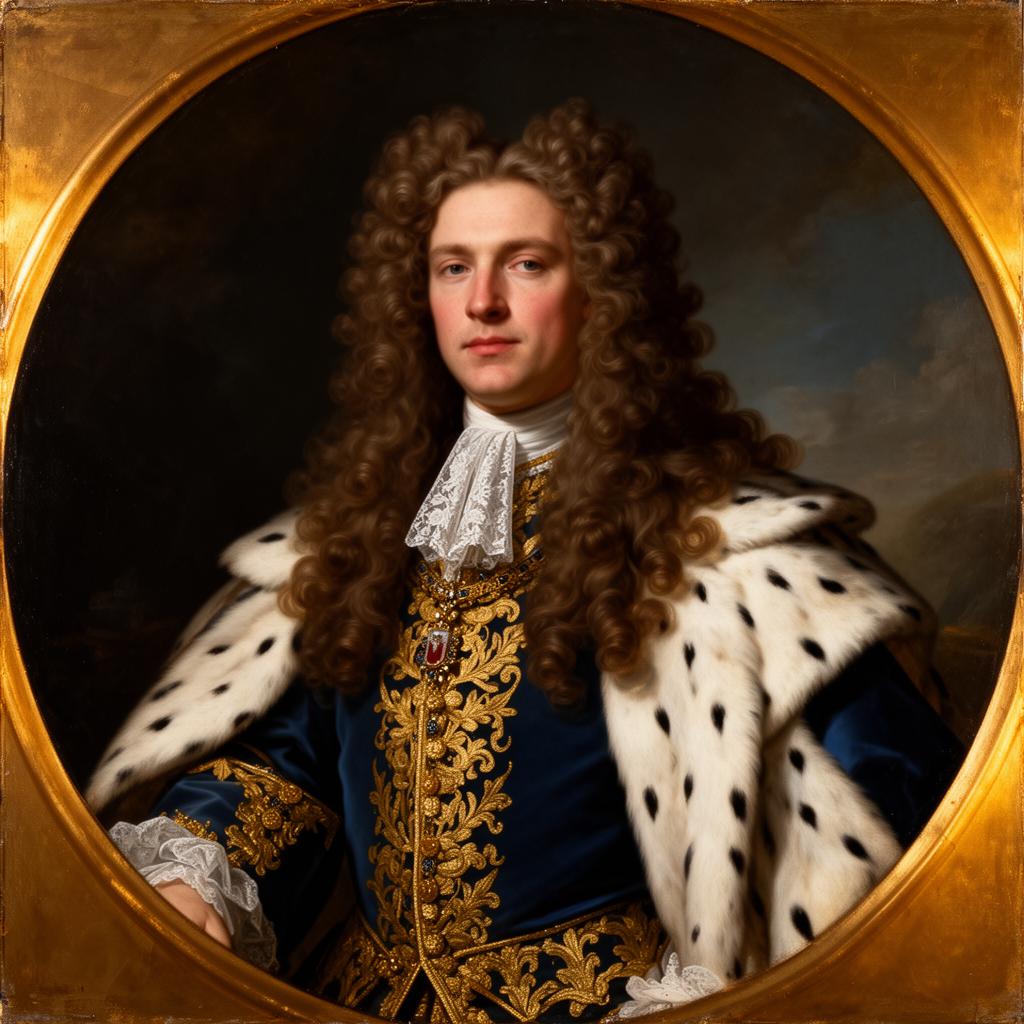 Barokportræt af kong Christian V af Danmark og Norge, født 1646 i Flensborg